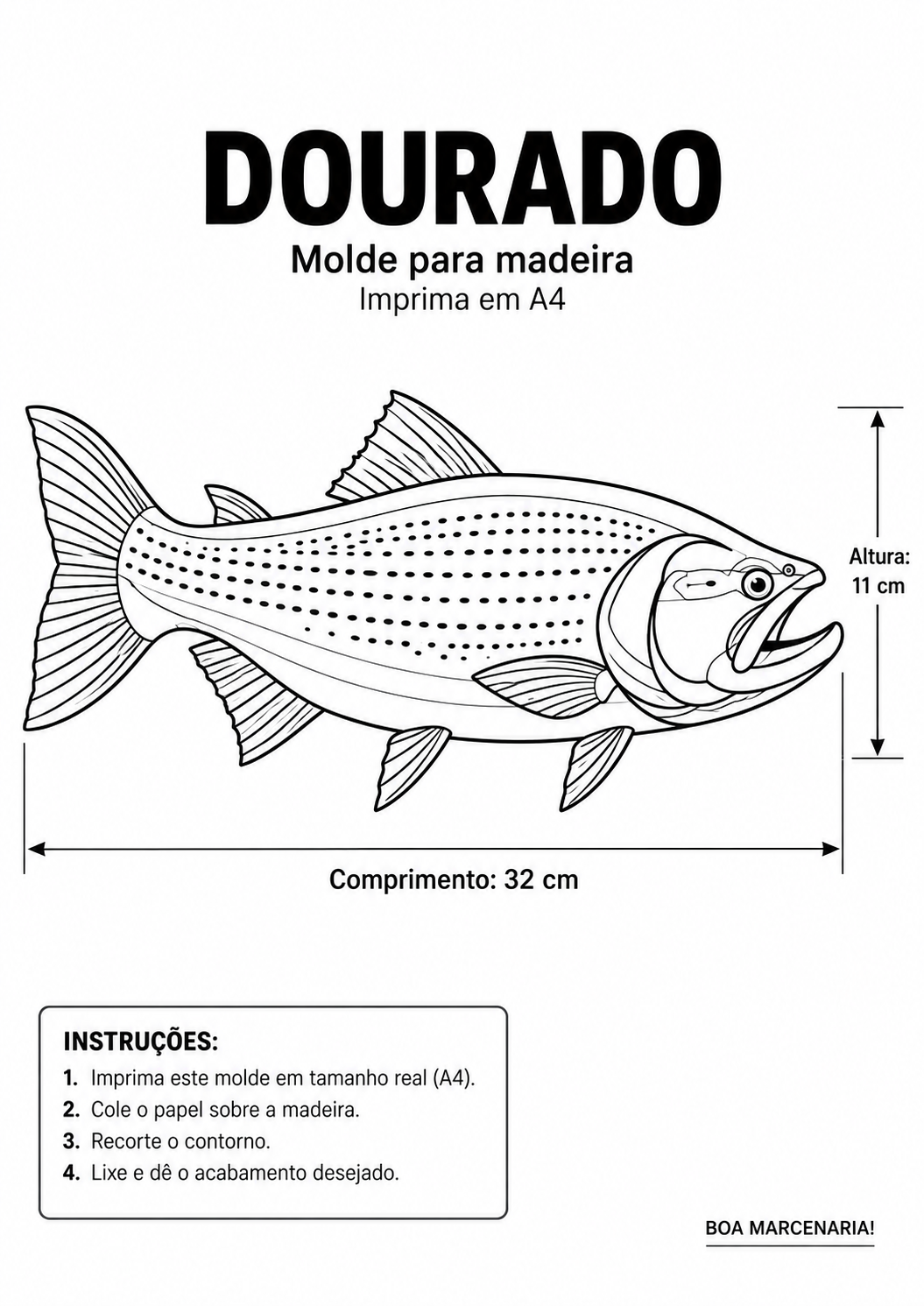 Molde de peixe de madeira