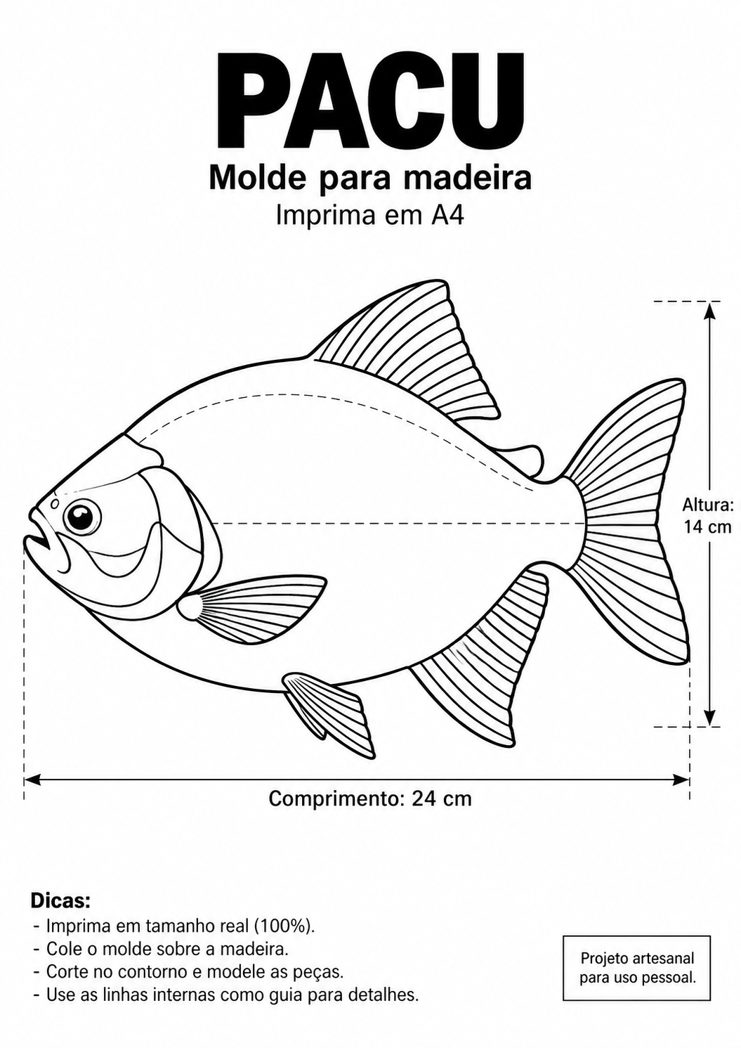 Molde de peixe de madeira