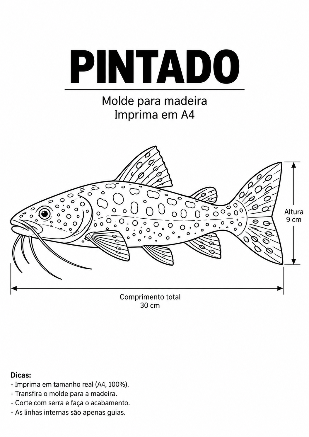 Molde de peixe de madeira