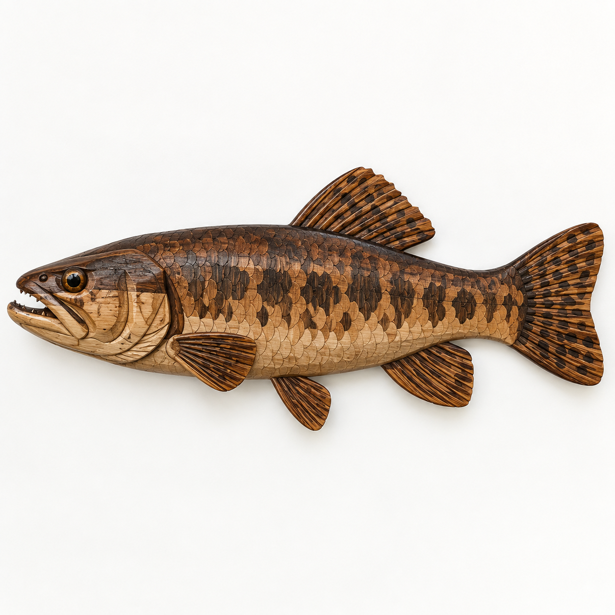 Molde de peixe de madeira